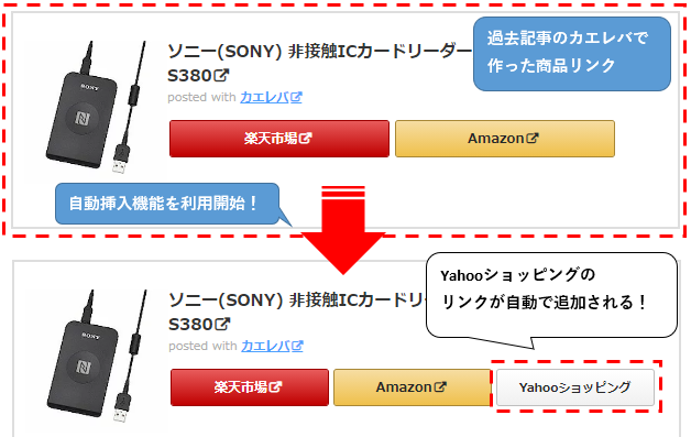 Yahoo!ショッピング自動挿入機能